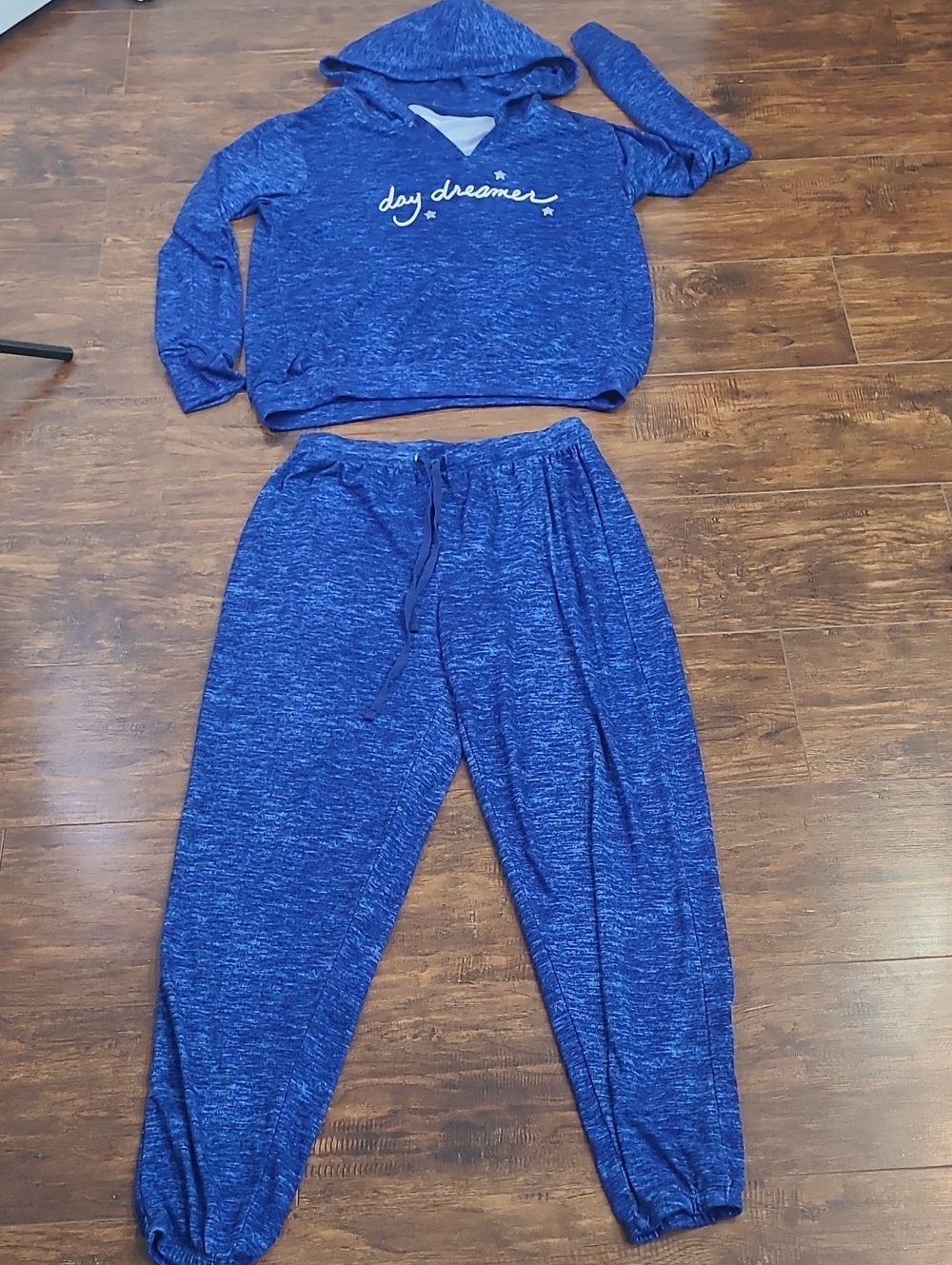 Pillow Talk Blue 'day dreamer' Hoodie & Jogger Pj Set Size Med